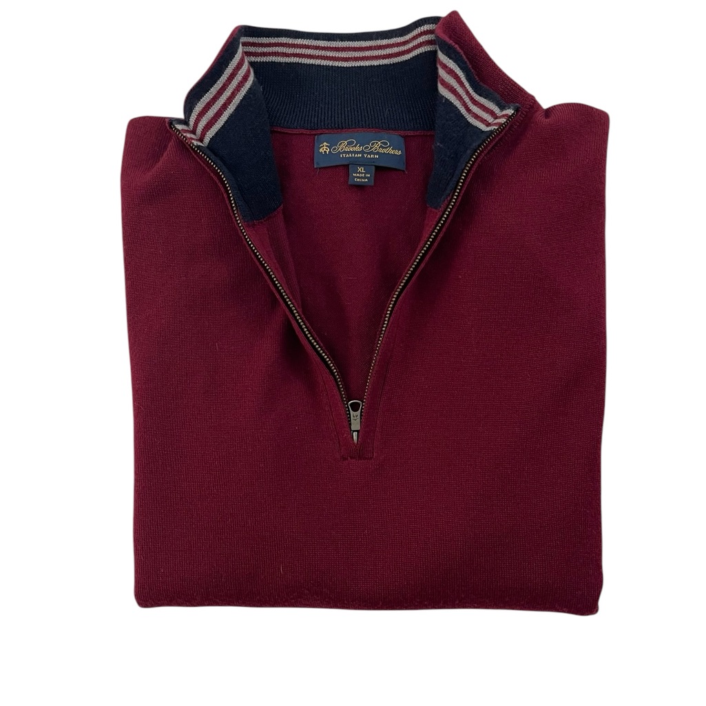 Brooks Brothers Italian Yarn Merino Wool 1/2 Zip Pulloverr